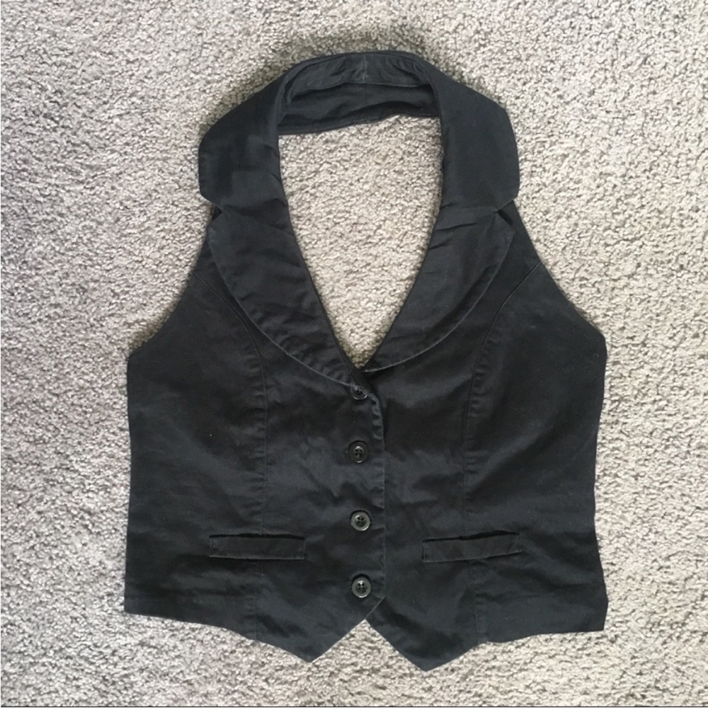 Black Halter Vest